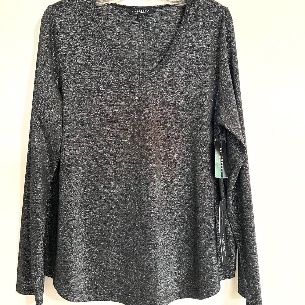 Liverpool Silver LS Top in size L - NWT